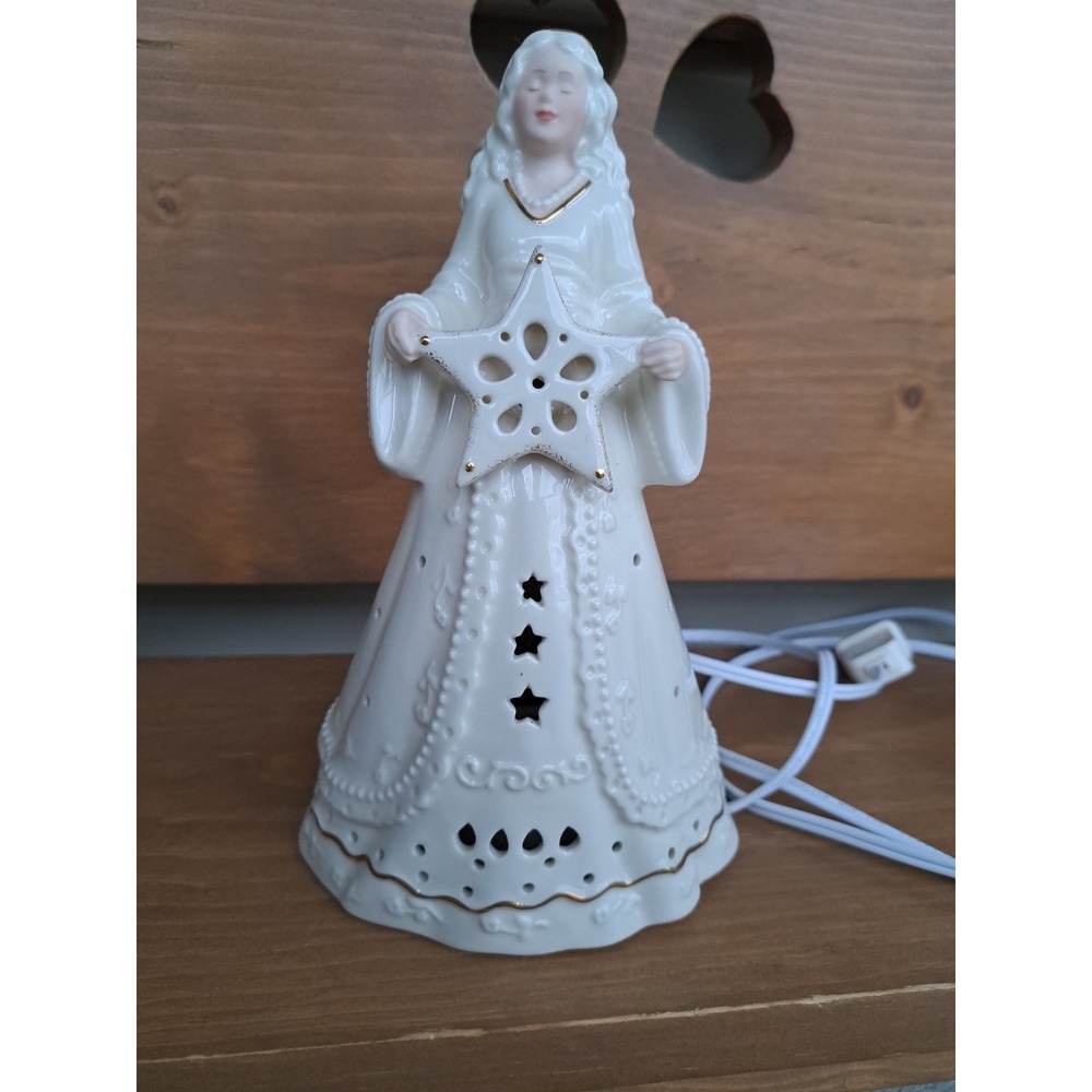 Lenox Seasons Glow Angel Lighted Sculpture Ivory Fine China